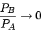 \begin{displaymath}
\frac{P_B}{P_A} \rightarrow 0
\end{displaymath}