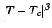 $\displaystyle \vert T-T_c \vert^\beta$